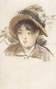 Edouard Manet Jeune fille en chapeau d'ete (mk40) oil painting